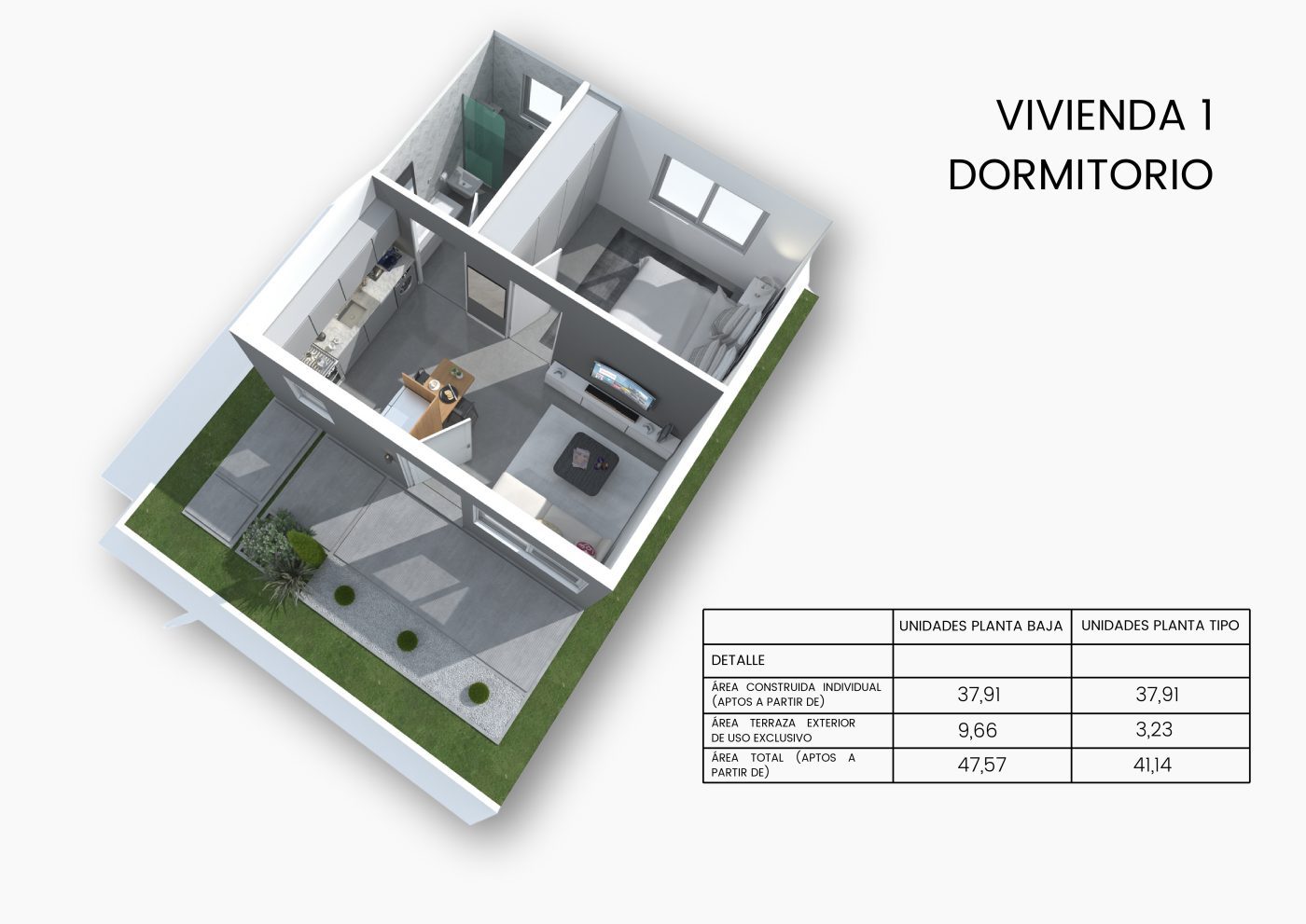 Planta de 1 dormitorio